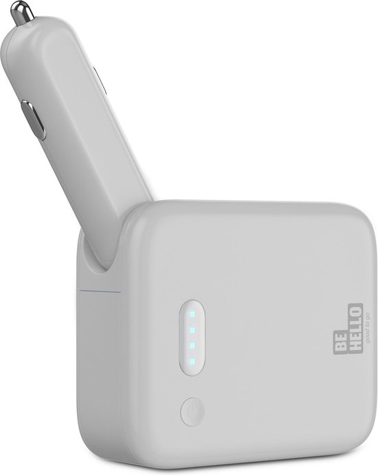 BeHello 2-in-1 Powerbank Autolader 3000 mAh Wit — extra foto 0